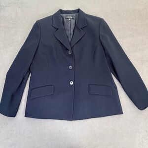 Kasper Women’s Navy Blazer/Jacket Tone on Tone Subtle Stripes-Size 18 Classic